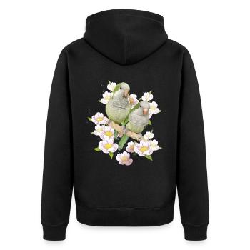 Argentine Parakeet - Unisex Premium Organic Zip Hoodie - black - Back - Nico (187cm)