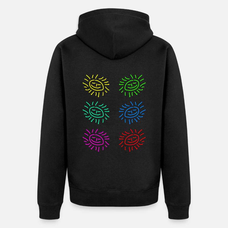 sun sticker yellow red - Unisex Premium Bio Zip Hoodie - Schwarz