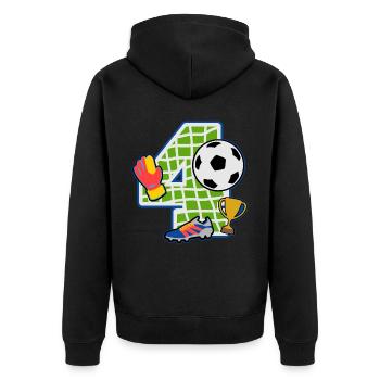 Football 4th birthday party number 4 - 4 years - Unisex Premium Organic Zip Hoodie - black - Back - Nico (187cm)