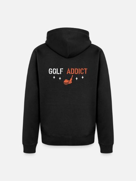Golf addict - Unisex Premium Organic Zip Hoodie - black