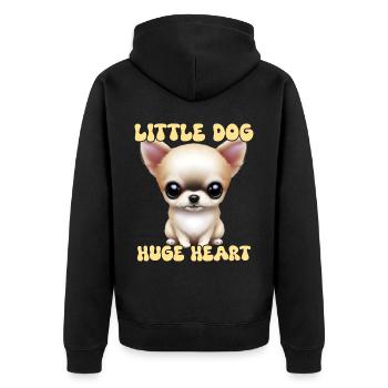 Little Chihuahua with a big heart - Unisex Premium Organic Zip Hoodie - black - Back - Nico (187cm)