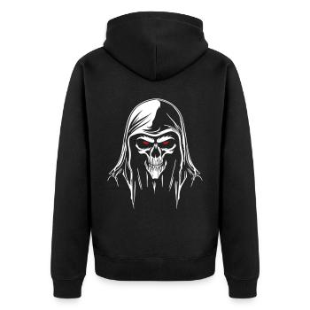 Tête de faucheuse sinistre - Veste à capuche bio Premium Unisexe - noir - Dos - Nico (187cm)