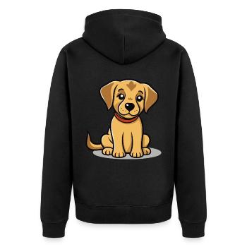 Conception de chien mignon pour les propriétaires de chiens - Veste à capuche bio Premium Unisexe - noir - Dos - Nico (187cm)