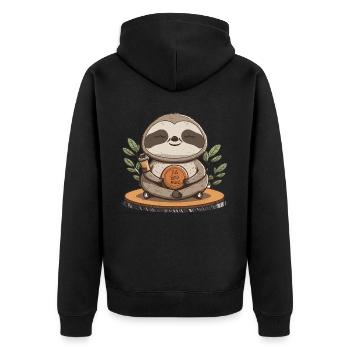 Paresseux Yoga et Méditation - Veste à capuche bio Premium Unisexe - noir - Dos - Nico (187cm)