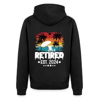 Retraité 2024 Ce n’est plus mon problème Vacances - Veste à capuche bio Premium Unisexe - noir - Dos - Nico (187cm)