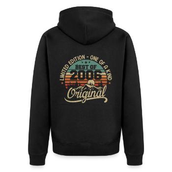 Vintage 2006 Legend - Retro Birthday Gift - Unisex Premium Organic Zip Hoodie - black - Back - Nico (187cm)