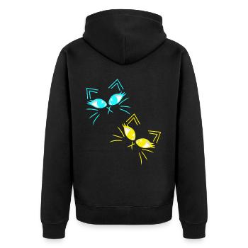 Chat Chats Chaton Chat Visage des années 80 des années 90 - Veste à capuche bio Premium Unisexe - noir - Dos - Nico (187cm)