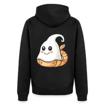 Schnecke Halloween Comic Geist - Unisex Premium Bio Zip Hoodie - Schwarz - Hinten - Nico (187cm)