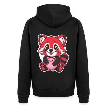 Panda Kawaii Rouge avec Tirelire - Veste à capuche bio Premium Unisexe - noir - Dos - Nico (187cm)