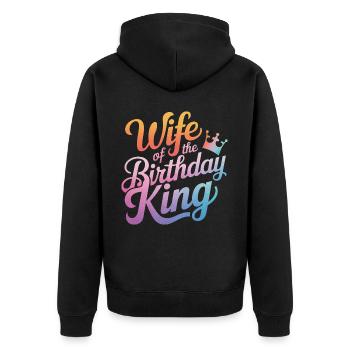 Frau Ehefrau Partnerin Familie Verheiratet - Unisex Premium Bio Zip Hoodie - Schwarz - Hinten - Nico (187cm)