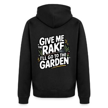 Gardener Garden Plants Gardening - Unisex Premium Organic Zip Hoodie - black - Back - Nico (187cm)