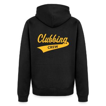 Clubbing Crew (Fête / Célébrations / Danse / Or) - Veste à capuche bio Premium Unisexe - noir - Dos - Nico (187cm)