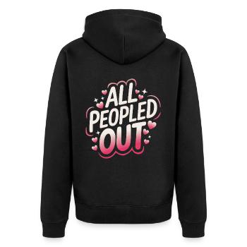 Introvertierter asozialer introvertierter - Unisex Premium Bio Zip Hoodie - Schwarz - Hinten - Nico (187cm)