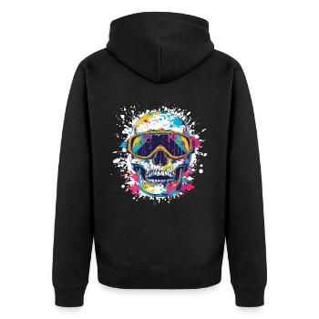 Skull Ski Ski Goggles - Unisex Premium Organic Zip Hoodie - black - Back - Nico (187cm)