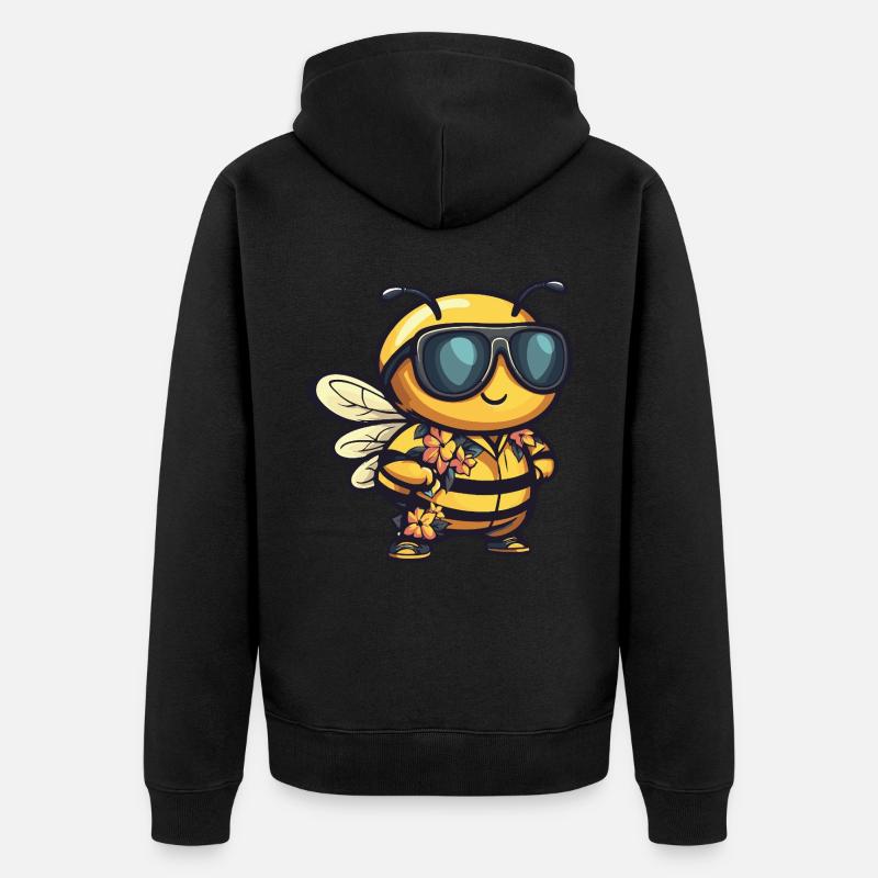 Abeille Drôle d’été - Veste à capuche bio Premium Unisexe - noir