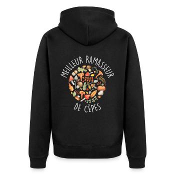 Cèpe Champignons champignon Ramasseur Cueillette - Veste à capuche bio Premium Unisexe - noir - Dos - Nico (187cm)