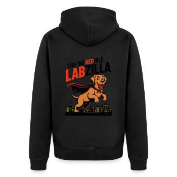 Labzilla – Labrador roux en mode monstre - Veste à capuche bio Premium Unisexe - noir - Dos - Nico (187cm)