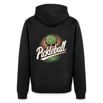 This Is My Pickleball Shirt - Unisex Premium Bio Zip Hoodie - Schwarz - Hinten - Nico (187cm)