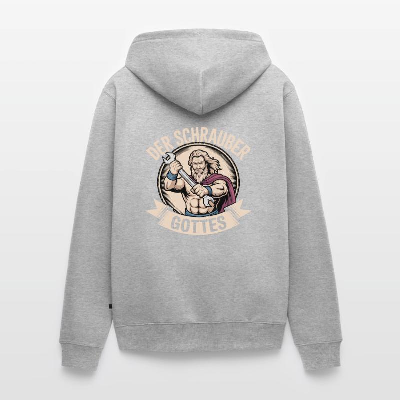 Der Schrauber Gottes Unisex Premium Bio Zip Hoodie