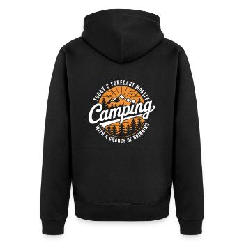 Camping et alcool – Nature with a Shot - Veste à capuche bio Premium Unisexe - noir - Dos - Nico (187cm)