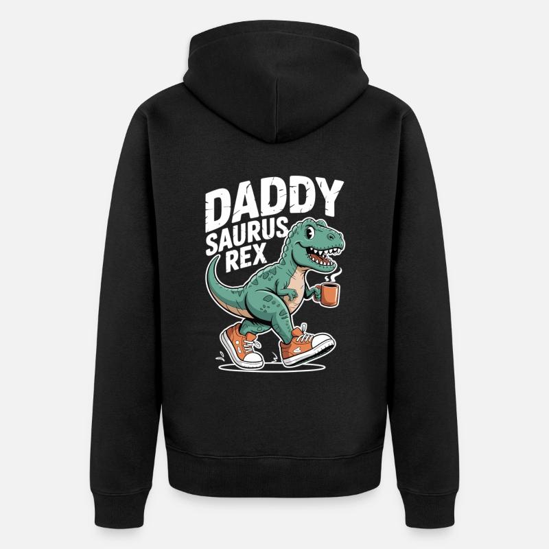 Daddysaurus Rex T-Shirt - Veste à capuche bio Premium Unisexe - noir