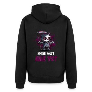 Tout est mort – Black Grim Reaper Humour - Veste à capuche bio Premium Unisexe - noir - Dos - Nico (187cm)