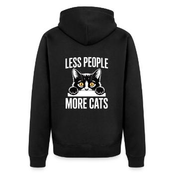 Moins de gens, plus de chats – pour les fans de chats - Veste à capuche bio Premium Unisexe - noir - Dos - Nico (187cm)