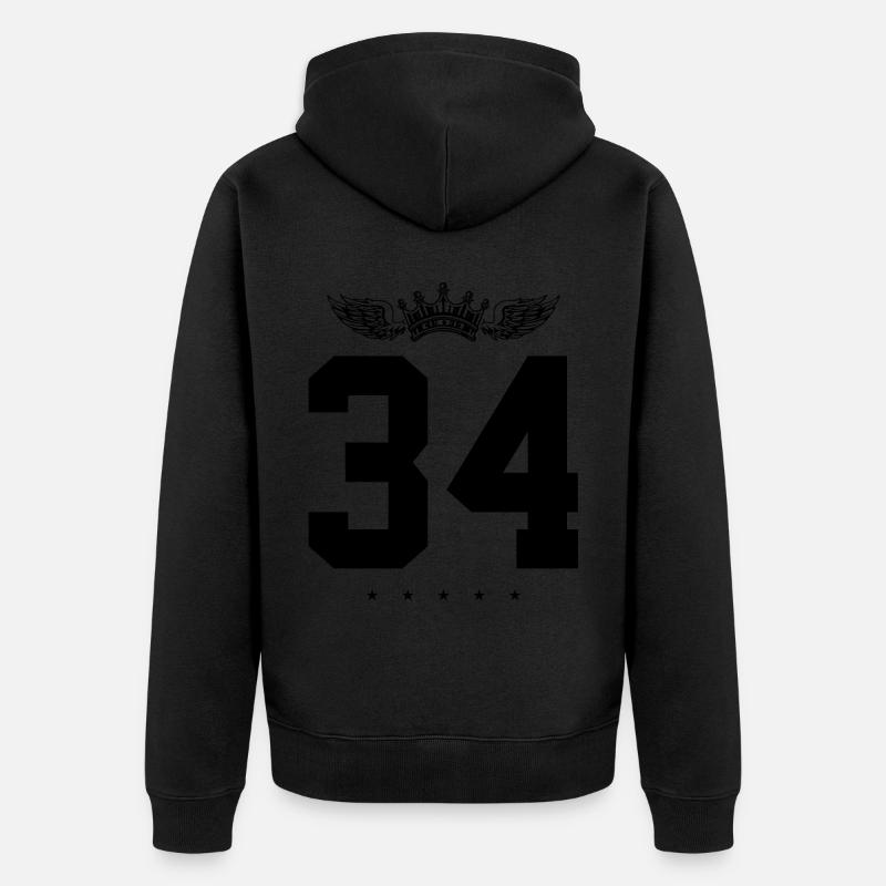 34 Couronne numérique - Veste à capuche bio Premium Unisexe - noir