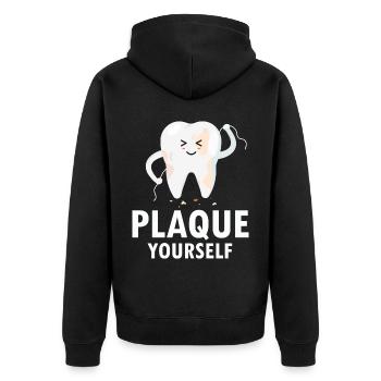 Dental laboratory and dental technology for dental clinics - Unisex Premium Organic Zip Hoodie - black - Back - Nico (187cm)