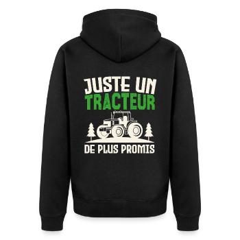 Juste un tracteur. de plus promis. agriculteur - Veste à capuche bio Premium Unisexe - noir - Dos - Nico (187cm)