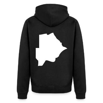 Botswana Landkarte Flagge - Unisex Premium Bio Zip Hoodie - Schwarz - Hinten - Nico (187cm)