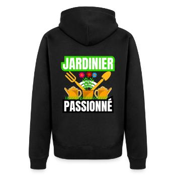 jardinier passionné - Veste à capuche bio Premium Unisexe - noir - Dos - Nico (187cm)