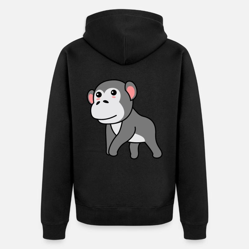 Gorilla Comic - Unisex Premium Organic Zip Hoodie - black