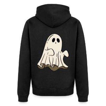 Halloween fantôme - Veste à capuche bio Premium Unisexe - noir - Dos - Nico (187cm)