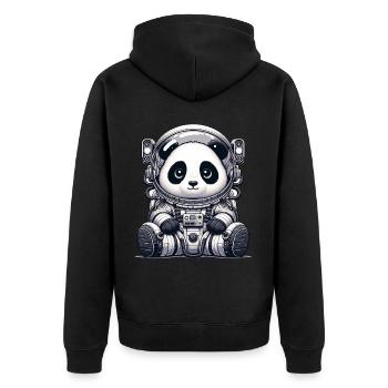 Cute Panda Astronaut - Unisex Premium Organic Zip Hoodie - black - Back - Nico (187cm)