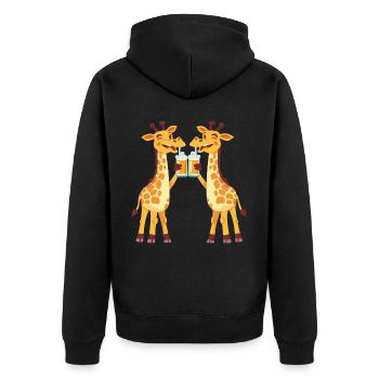 Girafe Bande Dessinée Animal Bière Drôle Alcool - Veste à capuche bio Premium Unisexe - noir - Dos - Nico (187cm)