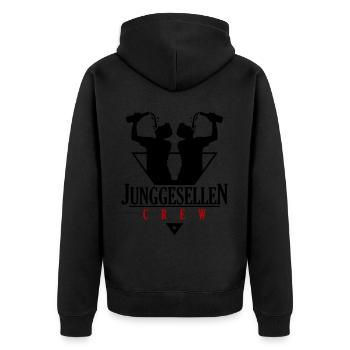 Junggesellen Crew Jga Drinking - Unisex Premium Bio Zip Hoodie - Schwarz - Hinten - Nico (187cm)
