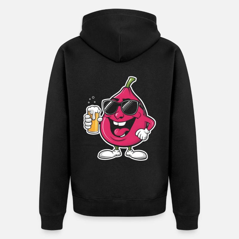 Feige Bier - Unisex Premium Bio Zip Hoodie - Schwarz
