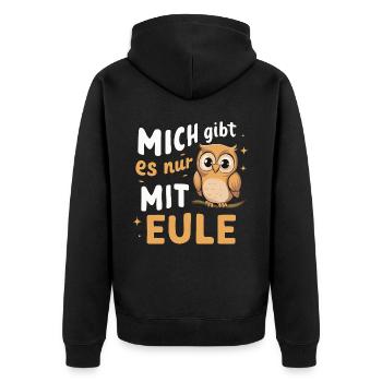 oiseau de nuit hibou hibou oiseau - Veste à capuche bio Premium Unisexe - noir - Dos - Nico (187cm)