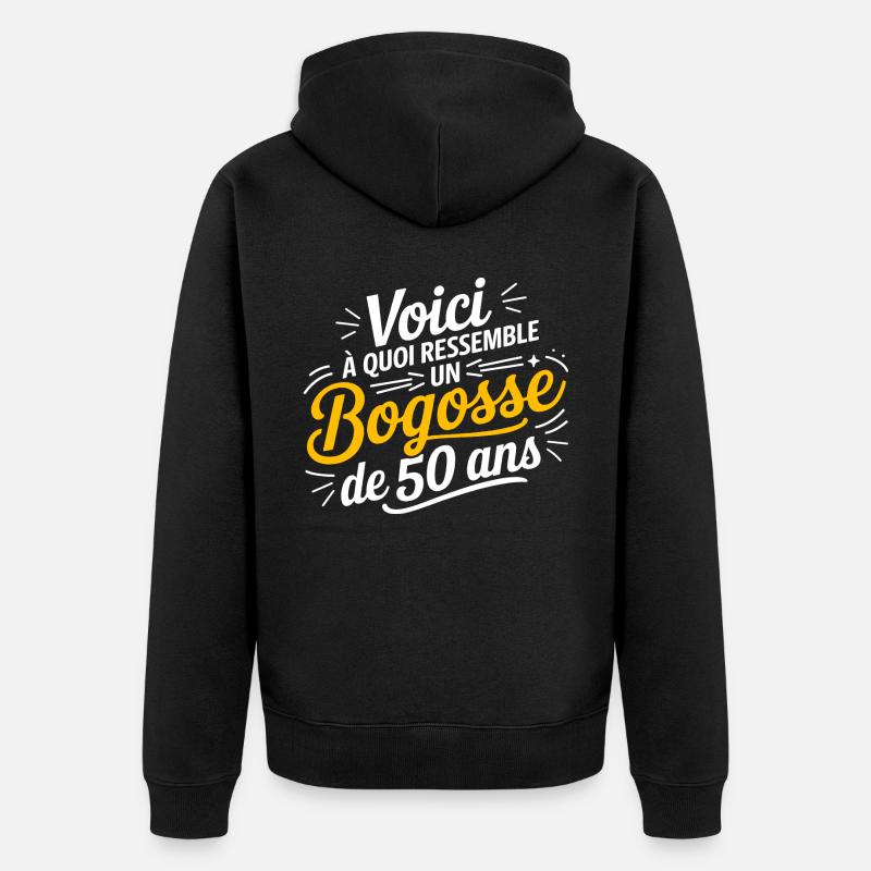 BOGOSSE DE 50 - Veste à capuche bio Premium Unisexe - noir