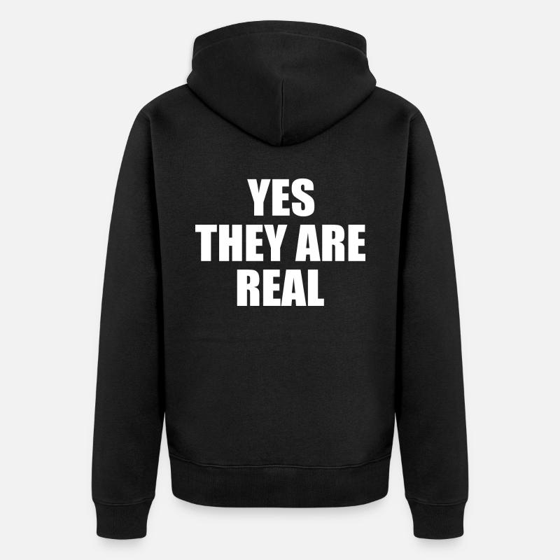 yes they are real - Veste à capuche bio Premium Unisexe - noir