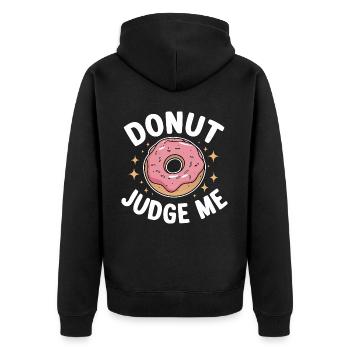 Donut Donuts Candy Bagel - Unisex Premium Organic Zip Hoodie - black - Back - Nico (187cm)