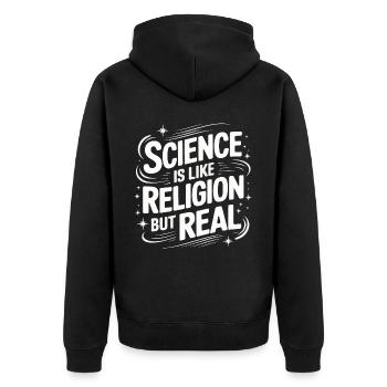 Athéisme, athée, anti-religion, agnostique - Veste à capuche bio Premium Unisexe - noir - Dos - Nico (187cm)
