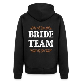 Bride Crew - Unisex Premium Organic Zip Hoodie - black - Back - Nico (187cm)