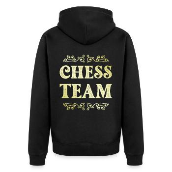 Chess Team - Unisex Premium Organic Zip Hoodie - black - Back - Nico (187cm)