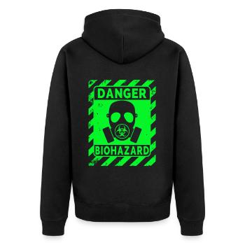 Biohazard Grunge Zombies Apocalypse Masque à gaz - Veste à capuche bio Premium Unisexe - noir - Dos - Nico (187cm)