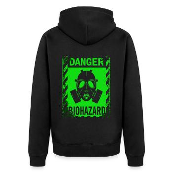 Biohazard Grunge Zombies Apocalypse Masque à gaz - Veste à capuche bio Premium Unisexe - noir - Dos - Nico (187cm)