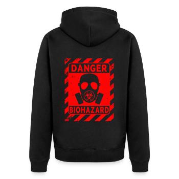 Biohazard Grunge Zombies Apocalypse Masque à gaz - Veste à capuche bio Premium Unisexe - noir - Dos - Nico (187cm)