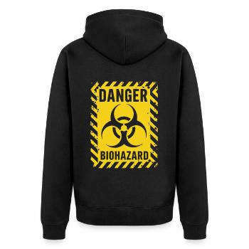 Danger Biohazard Grunge Zombies Apocalypse - Veste à capuche bio Premium Unisexe - noir - Dos - Nico (187cm)