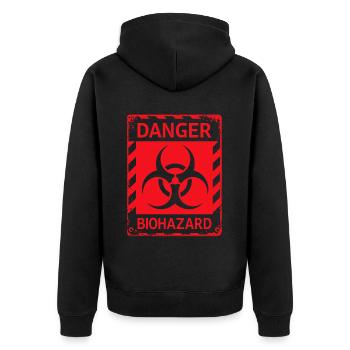 Danger Biohazard Grunge Zombies Apocalypse - Veste à capuche bio Premium Unisexe - noir - Dos - Nico (187cm)